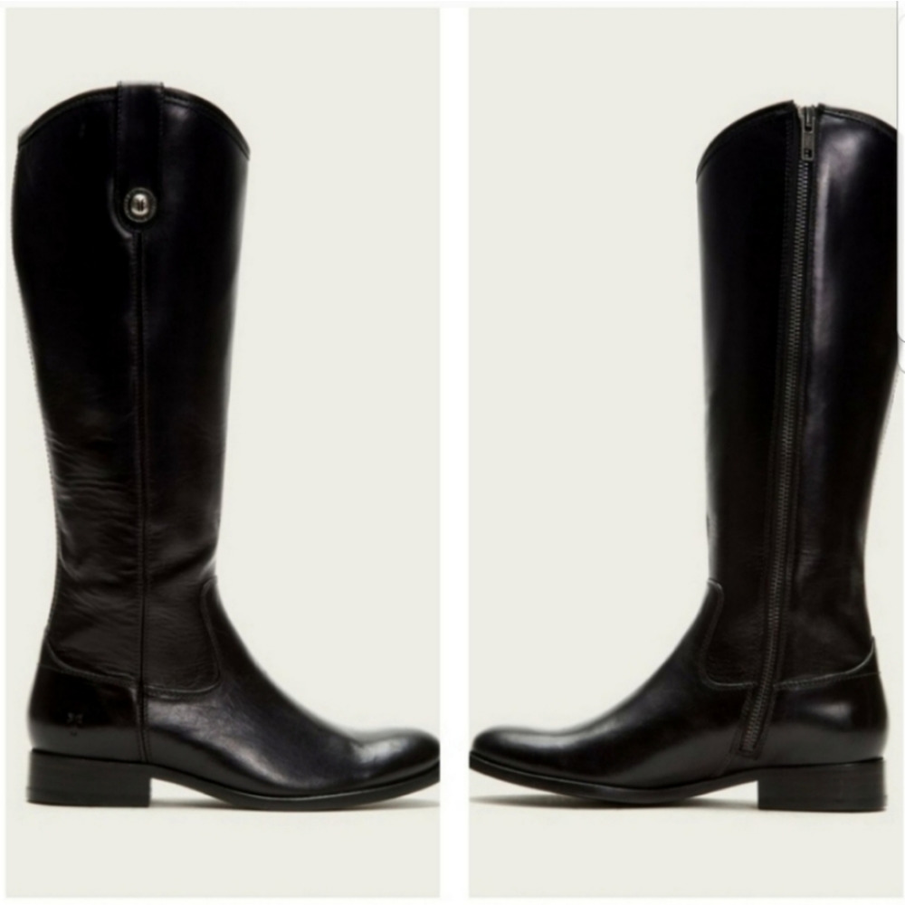FRYE Melissa Inside Zip Riding Boot in Black Leather size 6.5 B NWOB